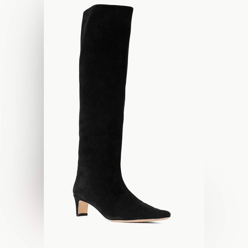 NWT Staud Wally Boot Black Suede size EU 37 US 7
